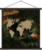 MuchoWow® Textilposter Weltkarte - Einfach - Blumen 90x90 Produktbild-Vorschau 1