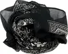 Baumwolltuch Indisches Muster 1 schwarz weiß Blumen weiß Produktbild-Vorschau 3