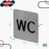 KOTARBAU® WC nápis 7 x 7 cm Nerezový čtvercový nápis Náhled obrázku produktu 3