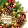 Weihnachtskranz mit LED, 50 cm, rot-grün, Beeren, Tannenzapfen Produktbild-Vorschau