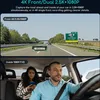 A split image showing a dashcam recording the road ahead and the interior of a car. Produktbild-Vorschau