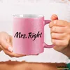 Huuraa Glitzertasse Mrs. Right Schriftzug 330ml Pink Produktbild-Vorschau 3