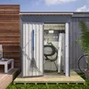 GIHAUVIA Metall Gerätehaus grau 140x72,4x182 cm (B x T x H) Produktbild-Vorschau 7