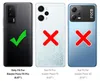 Three phone backs are shown, with one marked with a green checkmark and two marked with red X's, indicating compatibility. Produktbild-Vorschau