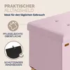 CASARIA® Sitzbank mit Stauraum Rosa Samt mit Holzfüßen Produktbild-Vorschau 7