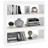 The Living Store Bücherregal/Raumteiler Weiß 100x30x103 cm Produktbild-Vorschau 7