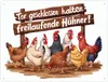Freilaufende Hühner - Tor geschlossen halten Metallschild Produktbild-Vorschau 1