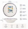 Teller, mediterran mit Sardinen-Motiv | Maritime Produktbild-Vorschau 3