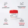 A product shot of ATOPALM MLE Cream with four marketing icons and text descriptions around it. Produktbild-Vorschau