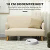 HOMCOM 2 Sitzer Sofa, Kleine Couch mit Samtoptik, Holzbeine Produktbild-Vorschau 6