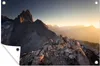 Gartenposter - 60x40 cm - Blick über die Berge  - Modernes Produktbild-Vorschau 2