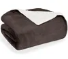 A folded dark brown sherpa blanket with a white lining is shown against a white background. Náhľad obrázku produktu