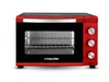 A studio shot of a red mini oven against a white background. Produktbild-Vorschau