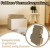 A stack of folded cardboard boxes and a larger open box are shown in a room setting, with a close-up inset of a folded box. Voir les images du produit