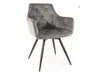 Mango Velvet Stuhl grau - 180° drehbar m Produktbild-Vorschau 1