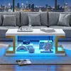 Table basse Merax avec éclairage LED, table de salon en MDF Voir les images du produit 2