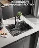 Sofetiy max Spüle 60x45 cm Schwarz, Küchenspüle Anthrazit Produktbild-Vorschau 3