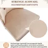 Close-up of a beige velvet chair seat with a magnified view of the fabric texture and descriptive text. Podgląd zdjęcia produktu