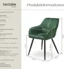 tectake® Esszimmerstuhl Marilyn gepolstert, in Samtoptik, Produktbild-Vorschau 5