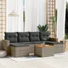 The Living Store 7-tlg. Garten-Sofagarnitur mit Kissen Grau Produktbild-Vorschau 2