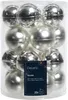 20 Christbaumkugeln GLAS 6cm, Farbe:silber glanz / matt Produktbild-Vorschau 1