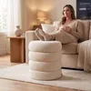 AREBOS : Tabouret de rangement en tissu bouclé crème – Voir les images du produit 2