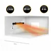 A diagram illustrating the heating range of an infrared heater in a room. Náhled obrázku produktu