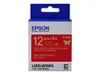 Epson Gift Tape - Satinband Rot / Schrift Gold 12mm Produktbild-Vorschau 1