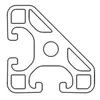 Länge 950mm - Design-Aluminiumprofil 40x40L 45 Grad I-Typ Produktbild-Vorschau 2