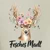 Fesches Madl Reh Hirsch Blumen Geweih Tracht Bayern Produktbild-Vorschau 3