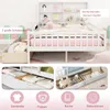 A collage of images showing a white children's bed with storage drawers and shelves, along with icons representing clothing, dolls, books, and decorations. Náhľad obrázku produktu