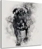 Abstrakt Bulldogge Rauchkunst Leinwandbild Wandbild Produktbild-Vorschau 1