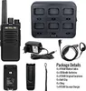 A collage of Retevis RT668 walkie-talkies and accessories, including a charger and earpieces. Produktbild-Vorschau