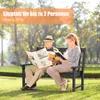 An older couple sitting on a park bench in a garden, reading. Produktbild-Vorschau