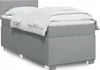 Möbel Boxspringbett mit Matratze Hellgrau 80x200 cm Stoff - Produktbild-Vorschau 1