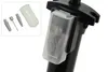 A close-up view of a bicycle pump accessory with a transparent protective cover. Produktbild-Vorschau