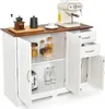 COSTWAY Sideboard Küchenschrank Weiß, Kücheninsel mit Produktbild-Vorschau 1