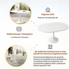 Collage of images and text describing an oval extendable dining table. Náhled obrázku produktu