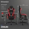 Gaming Stuhl mit Fußstütze, 135° verstellbarer Rückenlehne, Produktbild-Vorschau 7