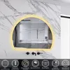 LED Badspiegel 80x60cm Halbrund Badspiegel mit Bluetooth Produktbild-Vorschau 1