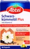 The image shows the packaging of Abtei Schwarzkümmelöl Plus with Vitamin E capsules. Produktbild-Vorschau