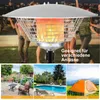 A collage showing a patio heater in use at a party, and in different outdoor settings like a garden, by a pool, and at a campsite. Náhľad obrázku produktu