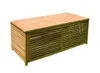 A wooden storage box with a slatted design, shown against a white background. Produktbild-Vorschau
