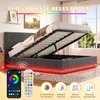 140x200 Cord Polsterbett Grau mit LED & USB-C Ladefunktion, Produktbild-Vorschau 6