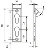 PZ-Rosette mit 2 PZ-Lochungen, eckig, Edelstahl matt Produktbild-Vorschau 5
