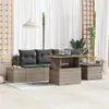 Garten-Sofa-Set mit Speicher 6 pcs Grau Poly Rattan Produktbild-Vorschau 2
