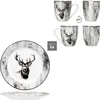 Set da colazione Alois 12 pezzi in porcellana cervo tazza Anteprima dell’immagine prodotto 4