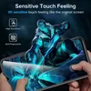 A person's hands are holding a smartphone with a screen protector applied, displaying a video game character. Produktbild-Vorschau