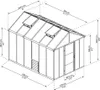 A line drawing diagram of a greenhouse with dimensions indicated. Náhľad obrázku produktu