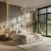Polsterbett 180x200 cm - Bouclé Stoff - Creme - mit Produktbild-Vorschau 1